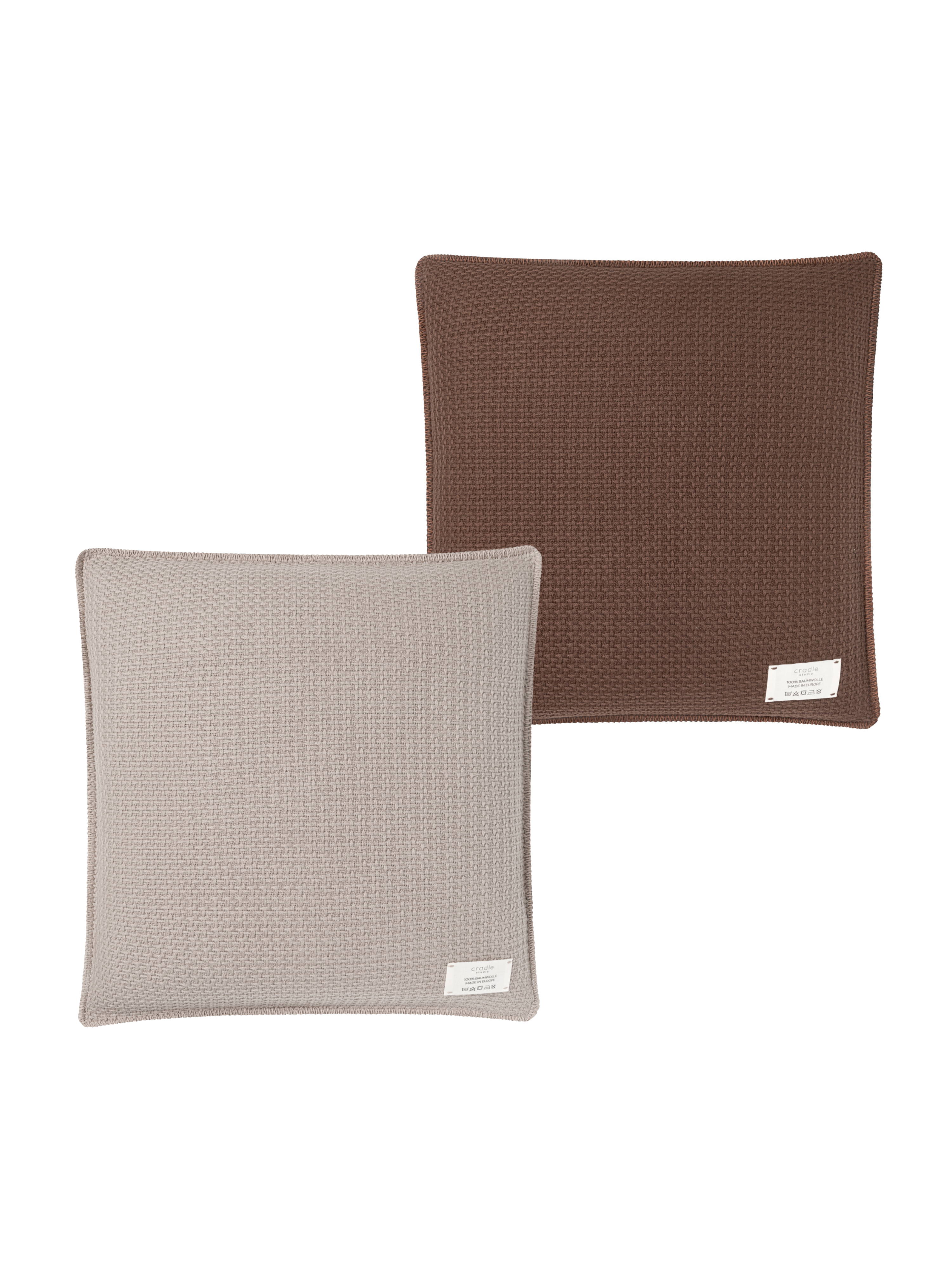 Set of Knit Cushions / Cappuccino & Choco
