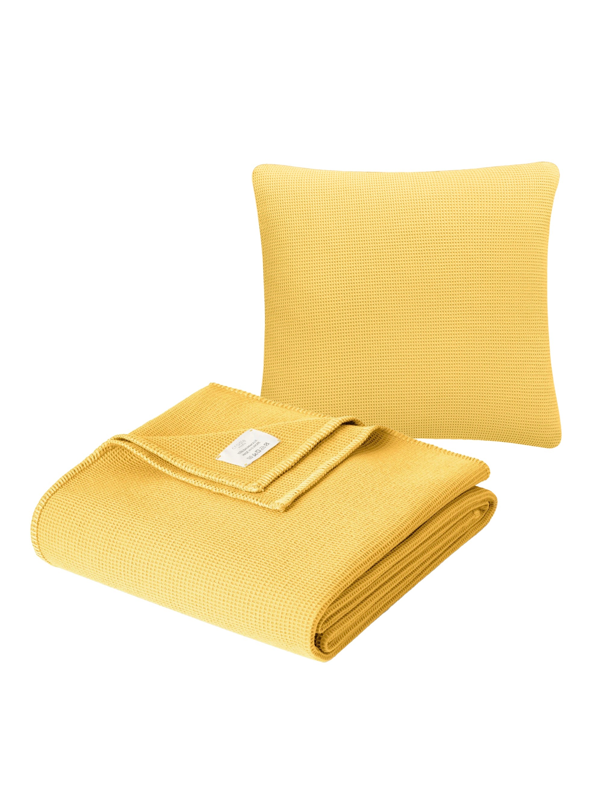 Piqué Cushion & Blanket Set / Sun