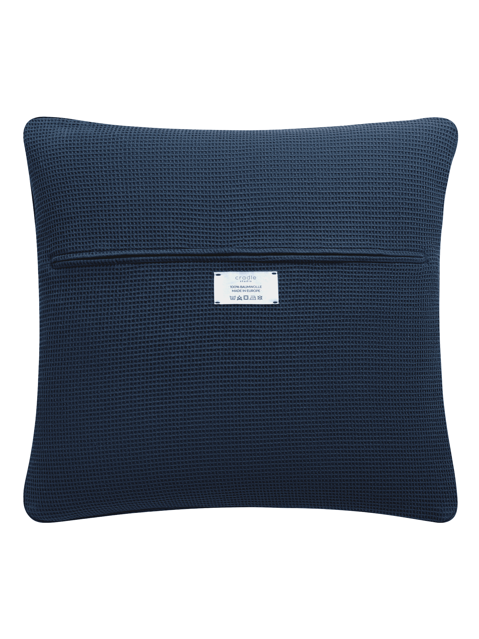 Set aus Piqué Kissen & Decke / Marine