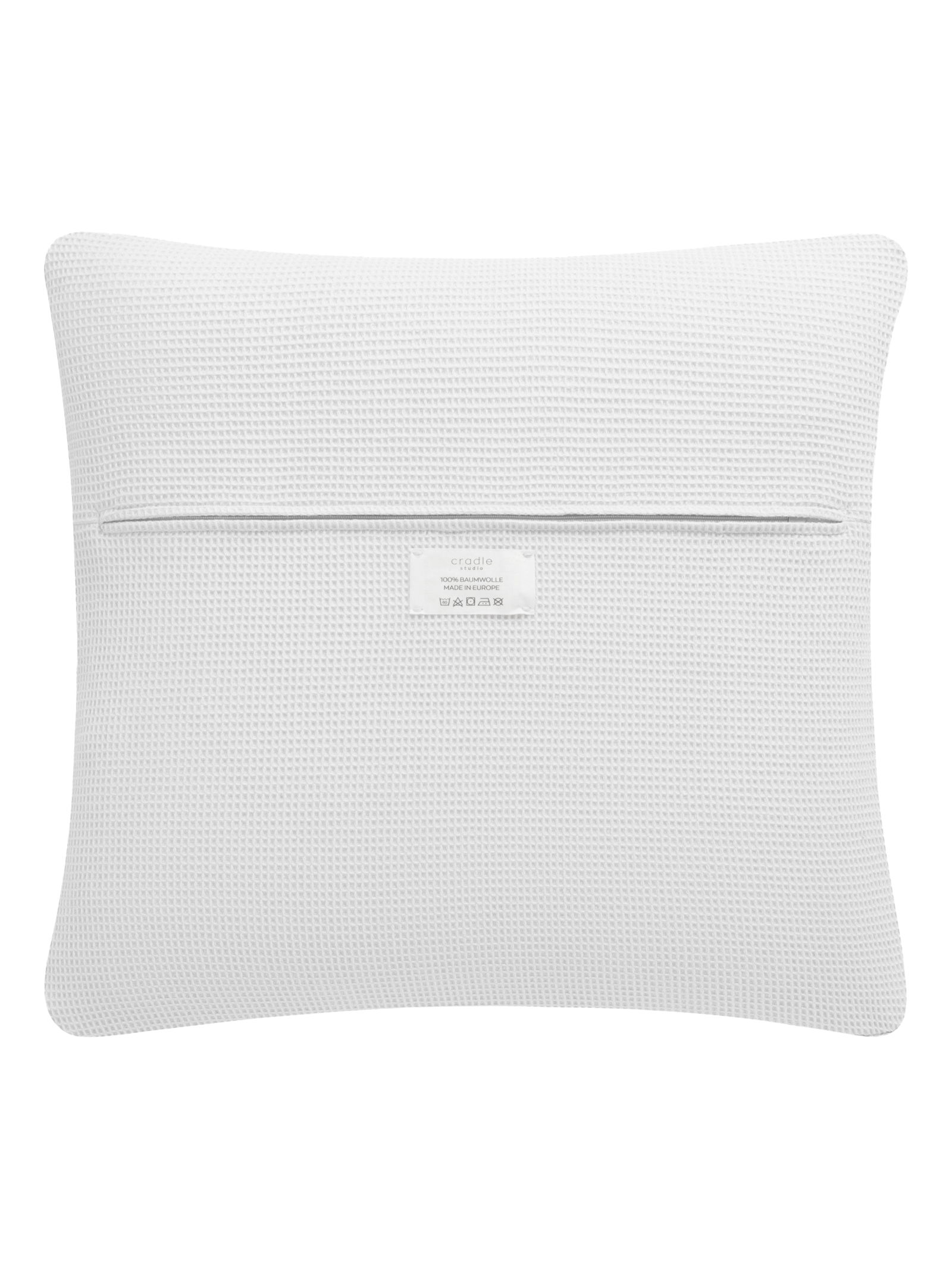 Piqué Cushion & Blanket Set / Pebble