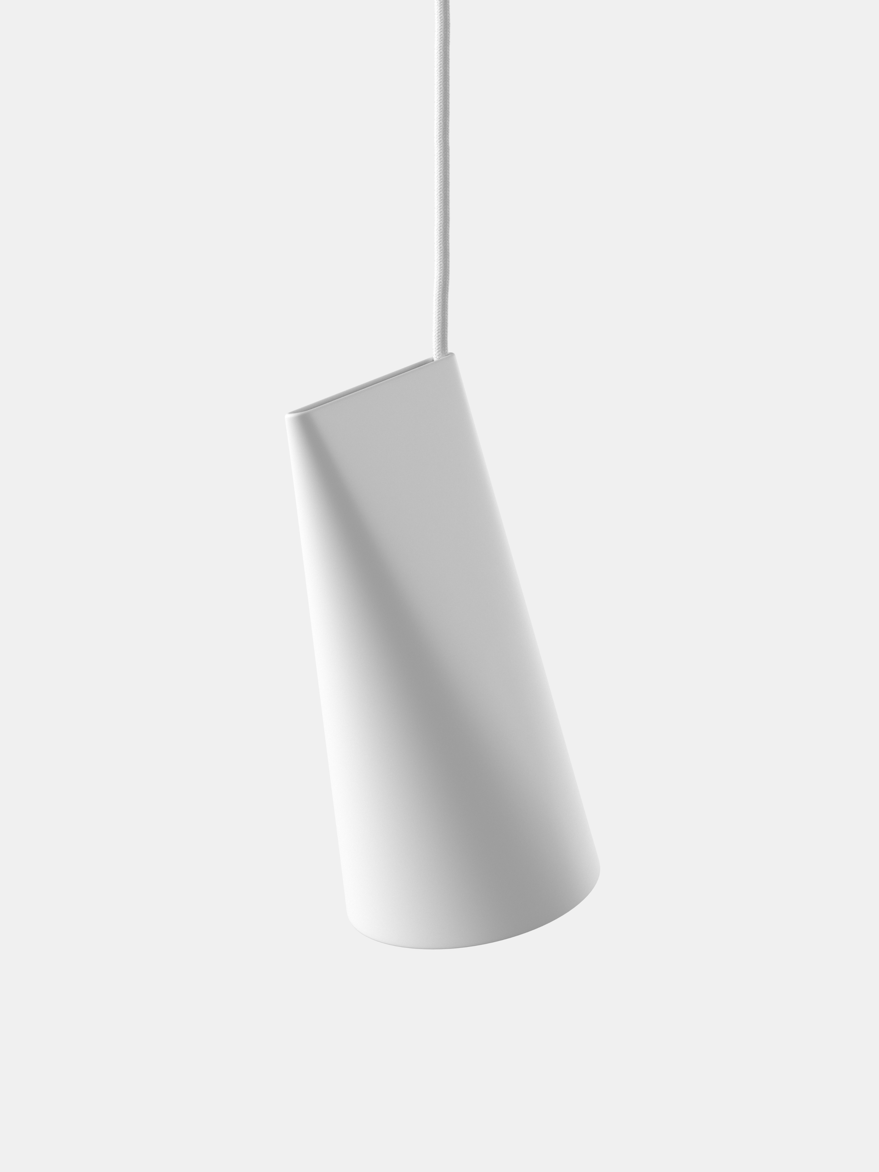 Keramik Hängeleuchte Schmal / Weiß