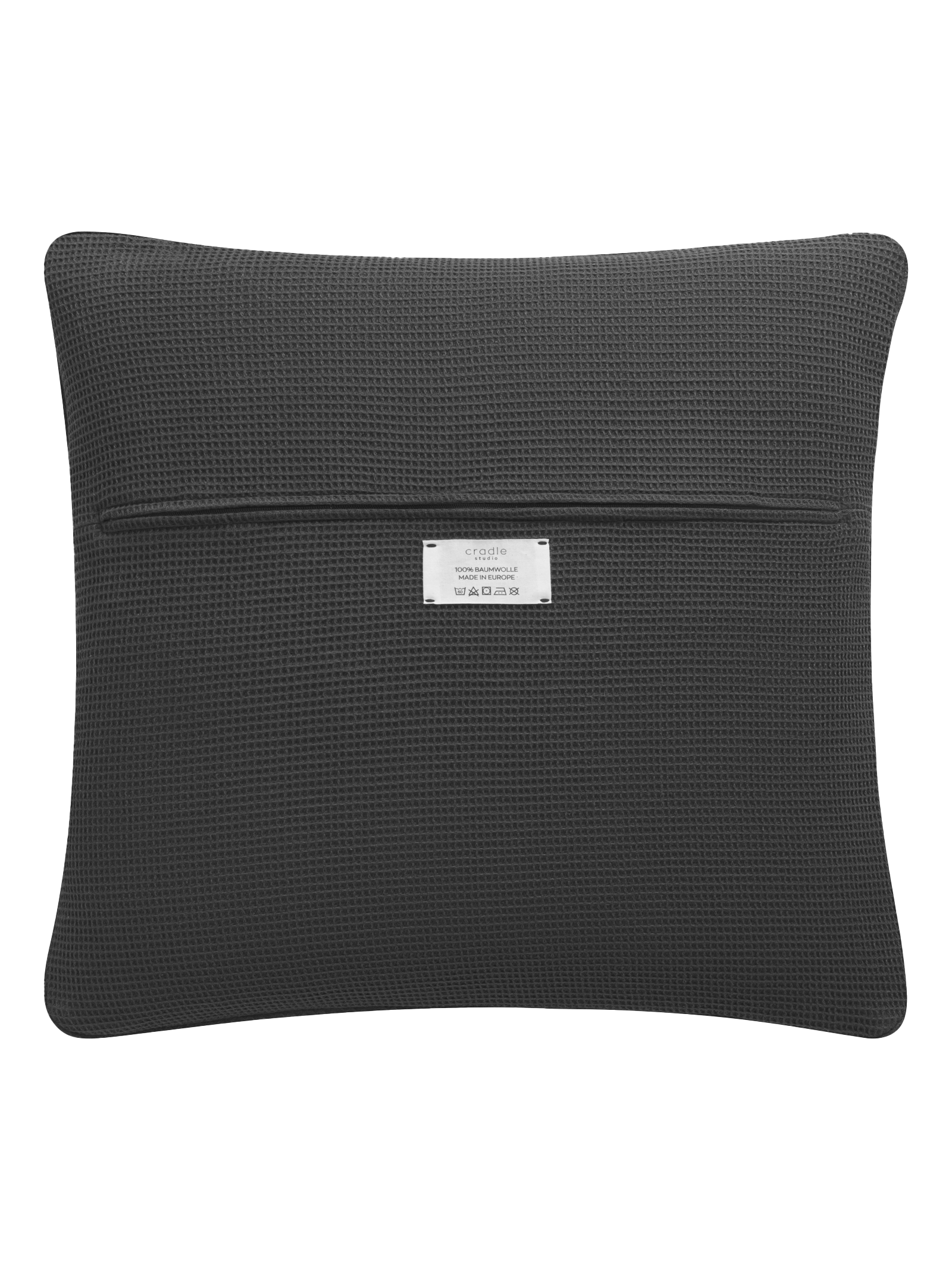 Piqué Cushion & Blanket Set / Anthracite